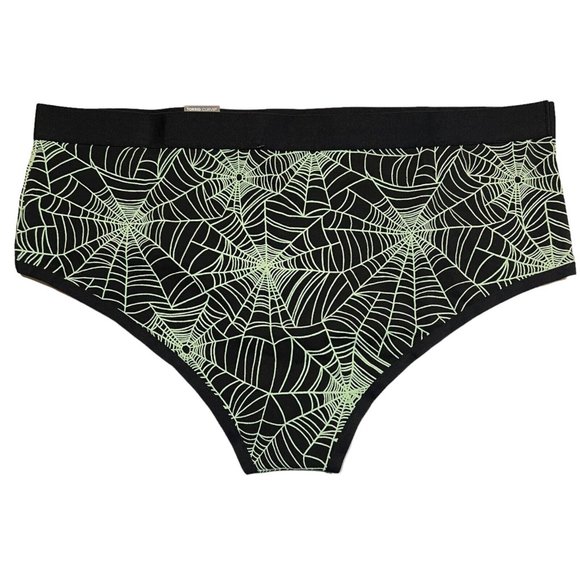 NWT TORRID Cheeky Pantie Sz 2X Black Green Spider Webs - Picture 2 of 4